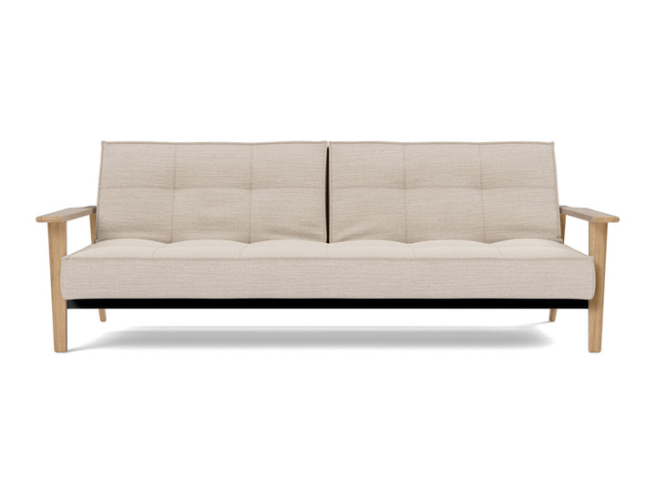 Canapea extensibila Splitback Frej Oak 115x210cm, tesatura la alegere #material_612-blida-sand-grey