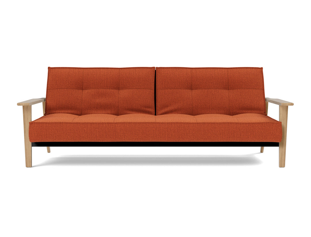 Canapea extensibila Splitback Frej Oak 115x210cm, tesatura la alegere #material_412-esina-rust-orange