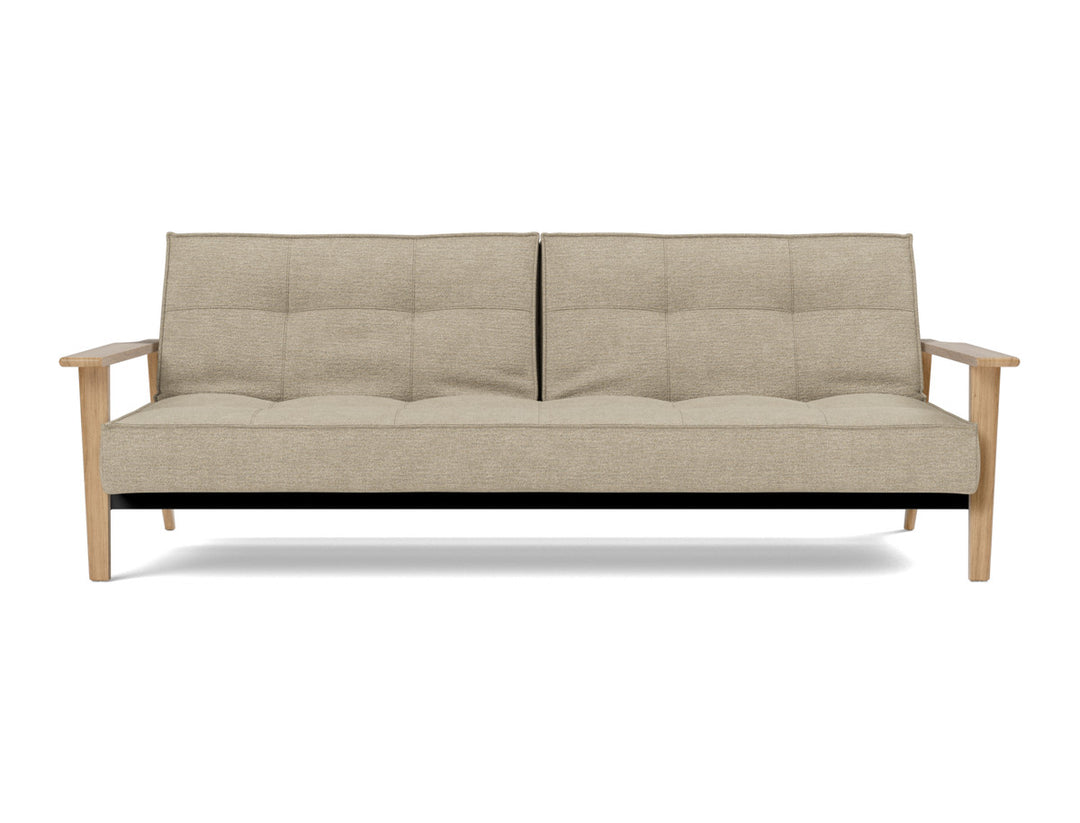 Canapea extensibila Splitback Frej Oak 115x210cm, tesatura la alegere #material_356-taura-sand