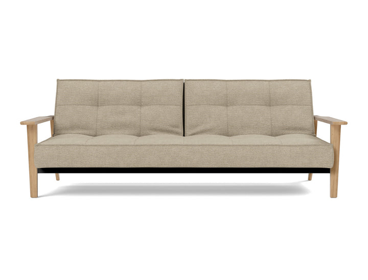 Canapea extensibila Splitback Frej Oak 115x210cm, tesatura la alegere #material_356-taura-sand