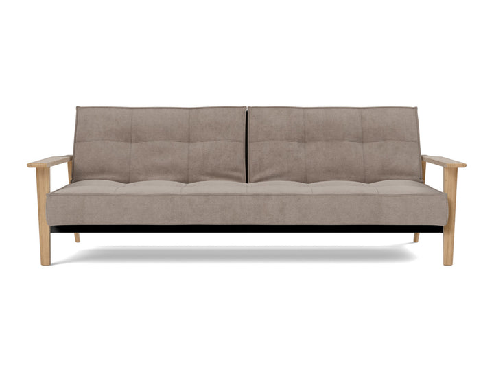 Canapea extensibila Splitback Frej Oak 115x210cm, tesatura la alegere #material_318-cordufine-beige