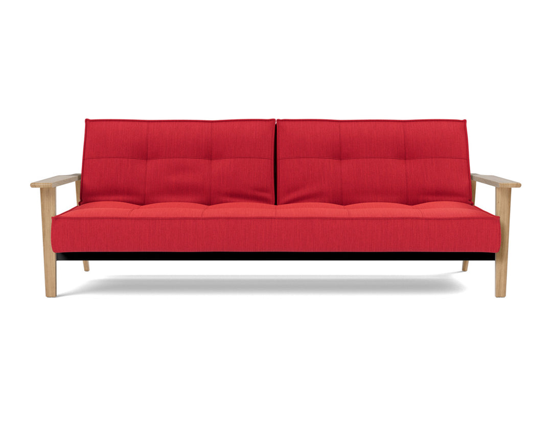 Canapea extensibila Splitback Frej Oak 115x210cm, tesatura la alegere #material_511-elegance-red