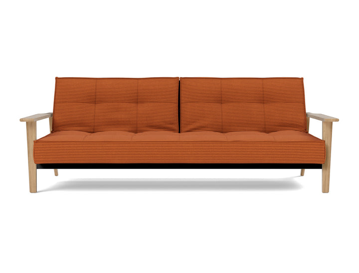 Canapea extensibila Splitback Frej Oak 115x210cm, tesatura la alegere #material_595-corduroy-burnt-orange