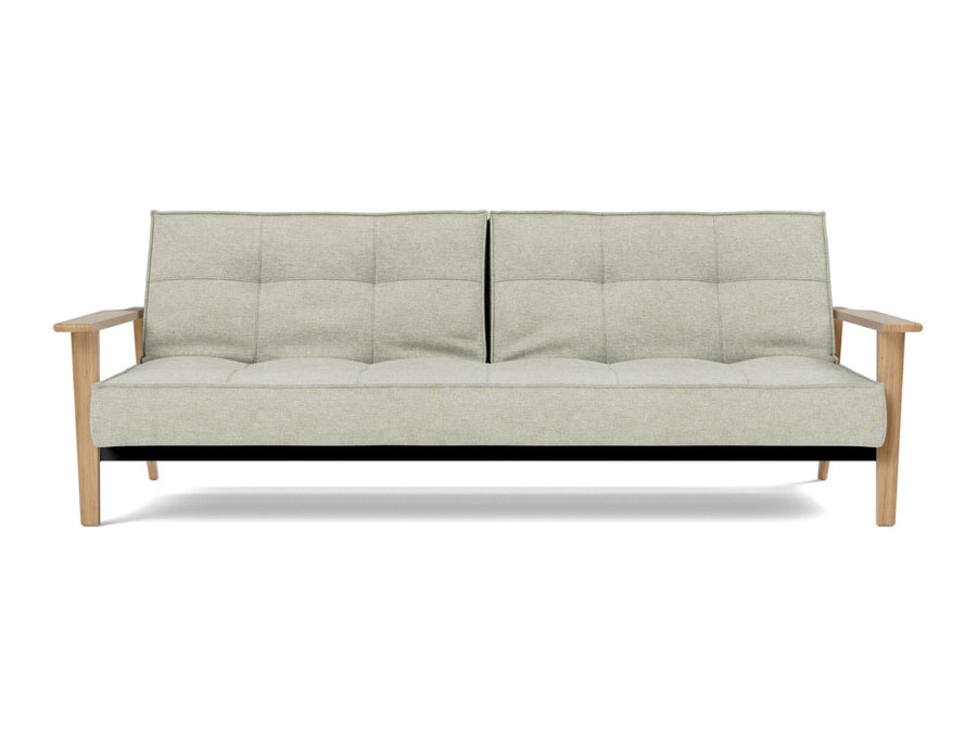 Canapea extensibila Splitback Frej Oak 115x210cm, tesatura la alegere #material_280-avella-sand