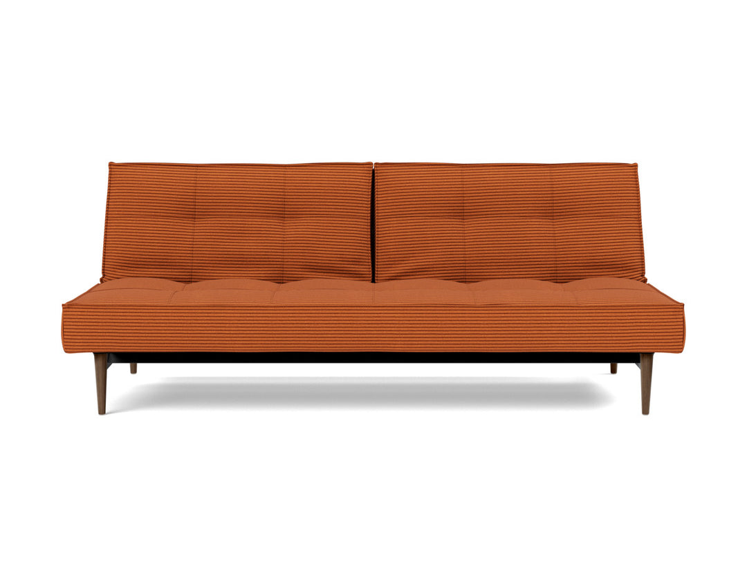 Canapea extensibila Splitback Styletto Dark Wood 115x210cm, tesatura la alegere #material_595-corduroy-burnt-orange