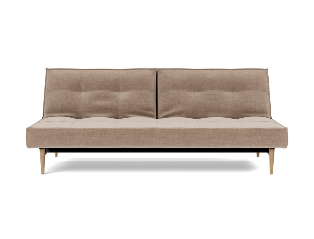 Canapea extensibila Splitback Styletto / lemn natur 115x210cm, tesatura la alegere #material_417-esina-mocha