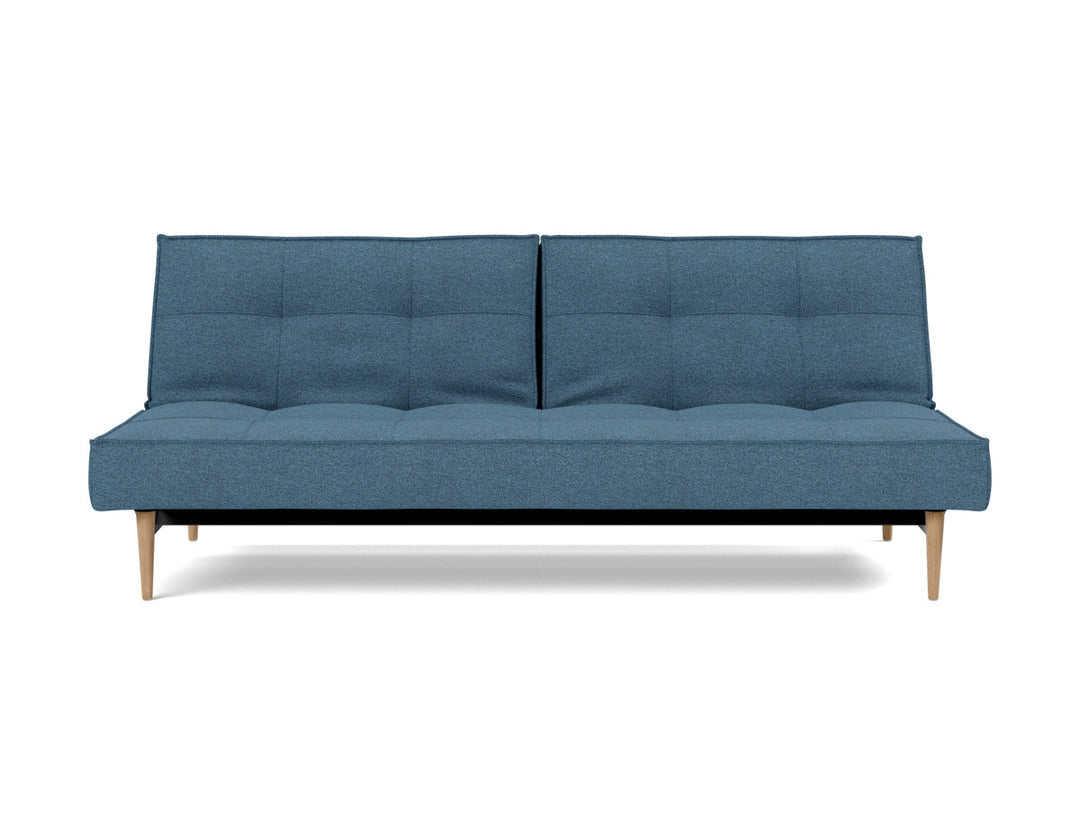 Canapea extensibila Splitback Styletto / lemn natur 115x210cm, tesatura la alegere #material_302-weda-blue
