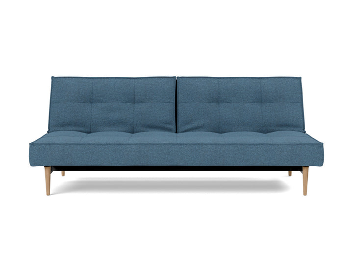 Canapea extensibila Splitback Styletto / lemn natur 115x210cm, tesatura la alegere #material_302-weda-blue