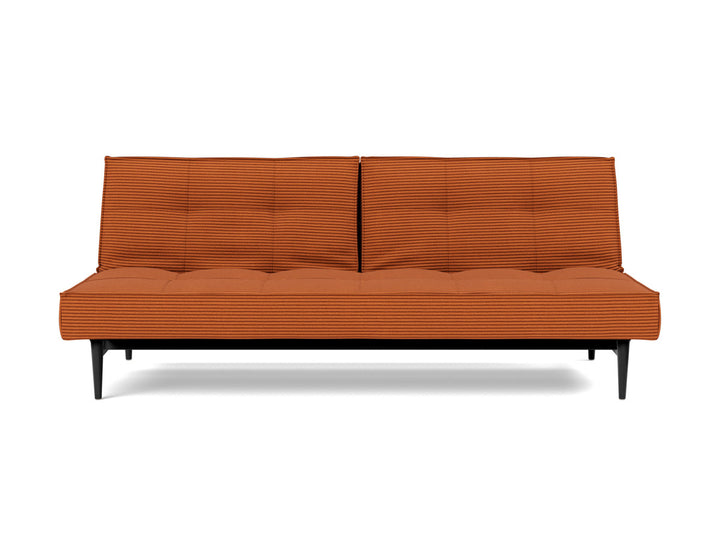 Canapea extensibila Splitback Styletto Black Wood 115x210cm, tesatura la alegere #material_595-corduroy-burnt-orange
