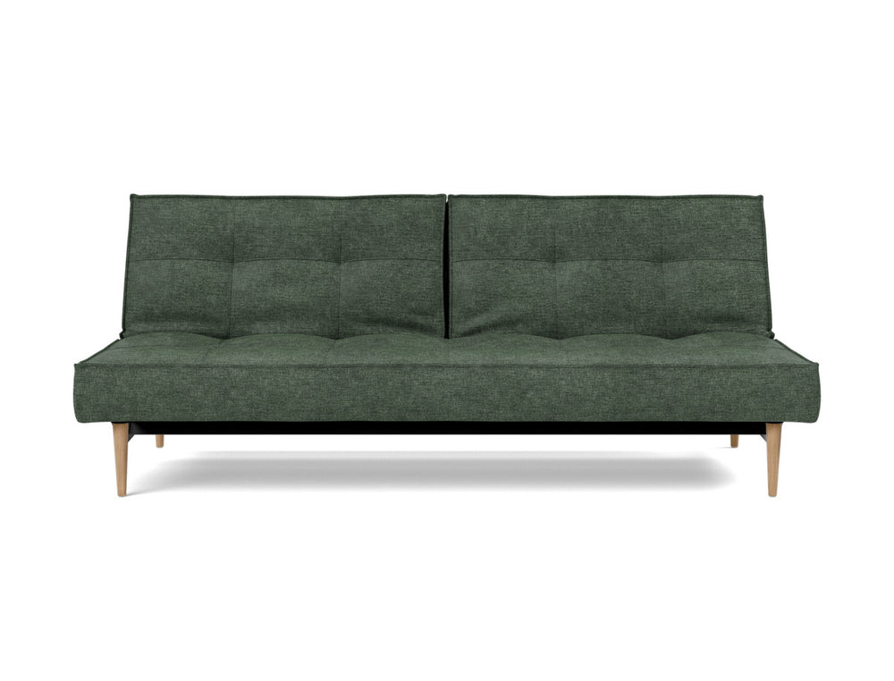 Canapea extensibila Splitback Styletto / lemn natur 115x210cm, tesatura la alegere #material_281-avella-pine-green