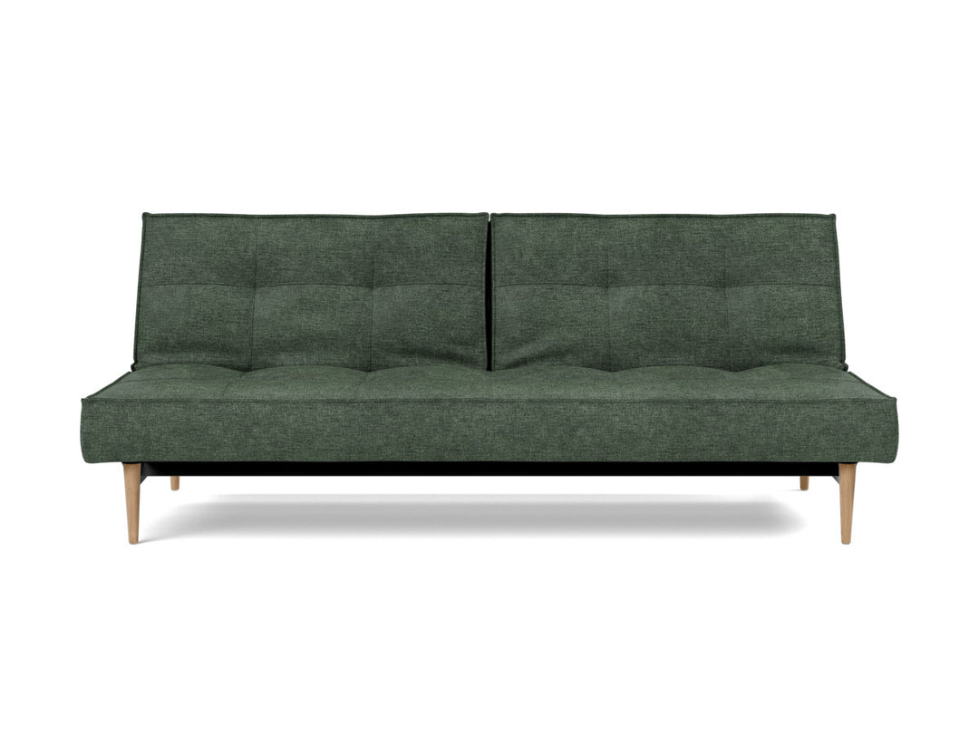Canapea extensibila Splitback Styletto / lemn natur 115x210cm, tesatura la alegere #material_281-avella-pine-green
