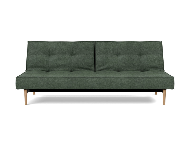 Canapea extensibila Splitback Styletto / lemn natur 115x210cm, tesatura la alegere #material_281-avella-pine-green