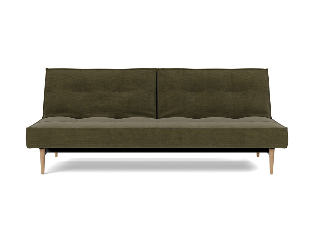 Canapea extensibila Splitback Styletto / lemn natur 115x210cm, tesatura la alegere #material_316-cordufine-pine-green