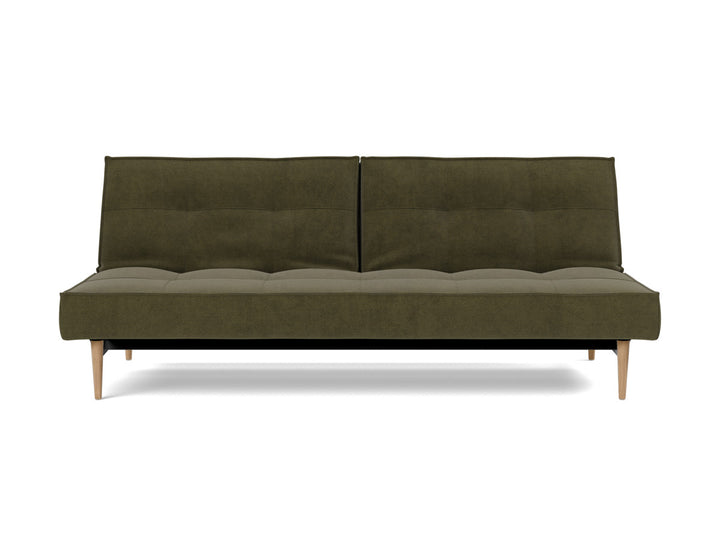 Canapea extensibila Splitback Styletto / lemn natur 115x210cm, tesatura la alegere #material_316-cordufine-pine-green