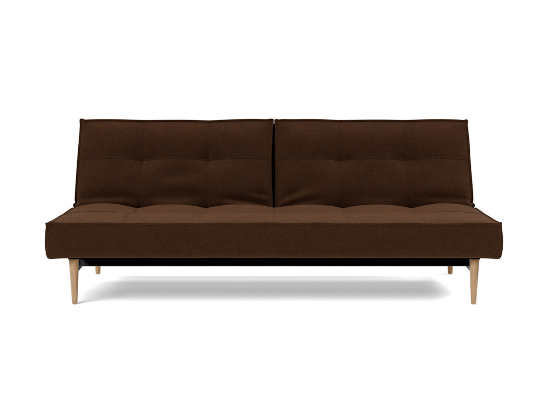 Canapea extensibila Splitback Styletto / lemn natur 115x210cm, tesatura la alegere #material_359-taura-cappuccino