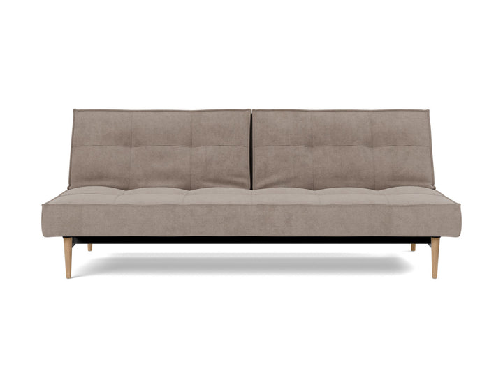 Canapea extensibila Splitback Styletto / lemn natur 115x210cm, tesatura la alegere #material_318-cordufine-beige
