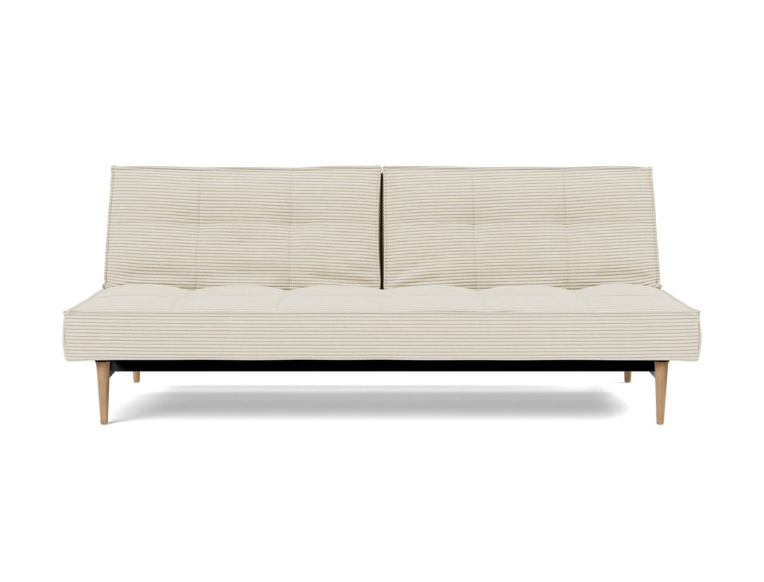 Canapea extensibila Splitback Styletto / lemn natur 115x210cm, tesatura la alegere #material_594-corduroy-ivory