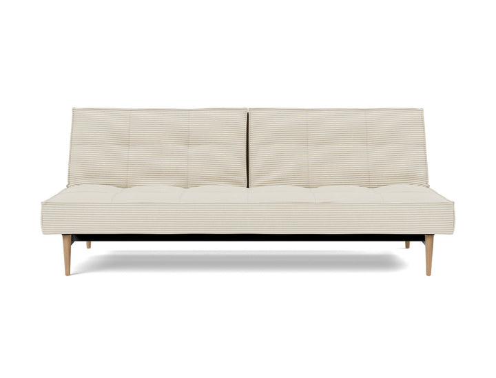 Canapea extensibila Splitback Styletto / lemn natur 115x210cm, tesatura la alegere #material_594-corduroy-ivory