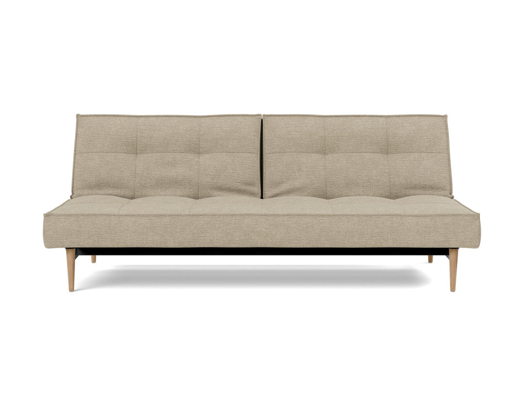 Canapea extensibila Splitback Styletto / lemn natur 115x210cm, tesatura la alegere #material_356-taura-sand