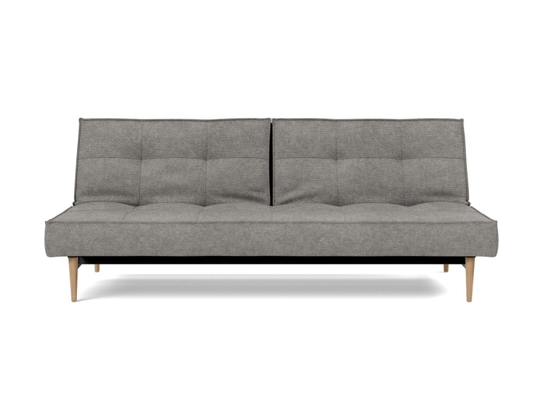 Canapea extensibila Splitback Styletto / lemn natur 115x210cm, tesatura la alegere #material_282-avella-warm-grey
