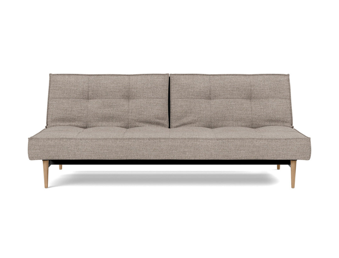 Canapea extensibila Splitback Styletto / lemn natur 115x210cm, tesatura la alegere #material_472-yuveno-warm-grey
