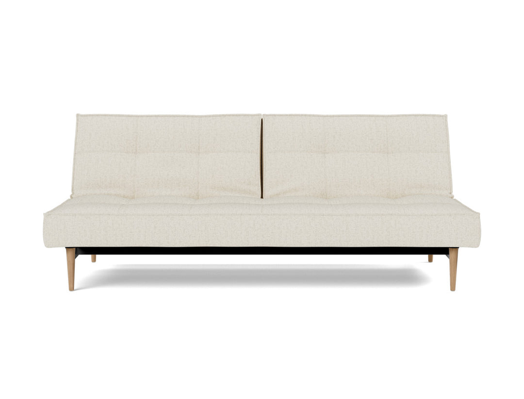 Canapea extensibila Splitback Styletto / lemn natur 115x210cm, tesatura la alegere #material_531-boucl-off-white