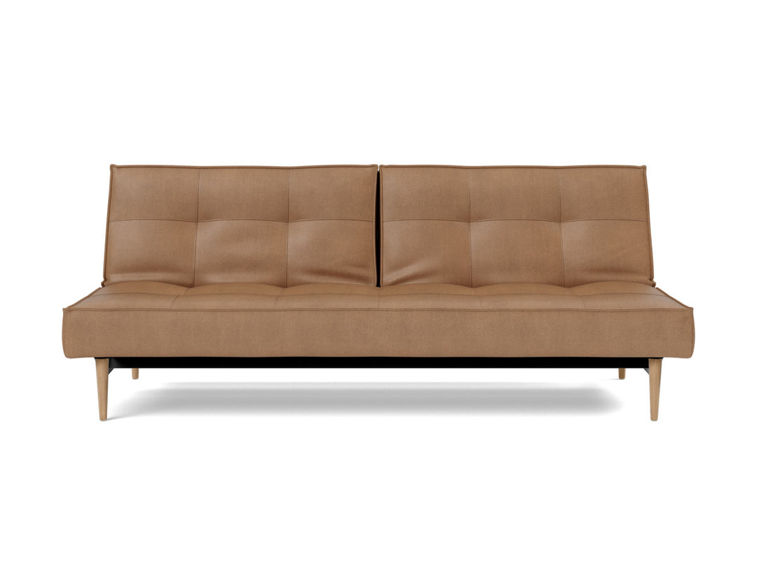 Canapea extensibila Splitback Styletto / lemn natur 115x210cm, tesatura la alegere #material_551-faunal-brown