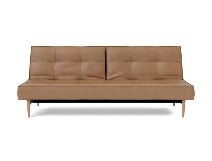 Canapea extensibila Splitback Styletto / lemn natur 115x210cm, tesatura la alegere #material_551-faunal-brown