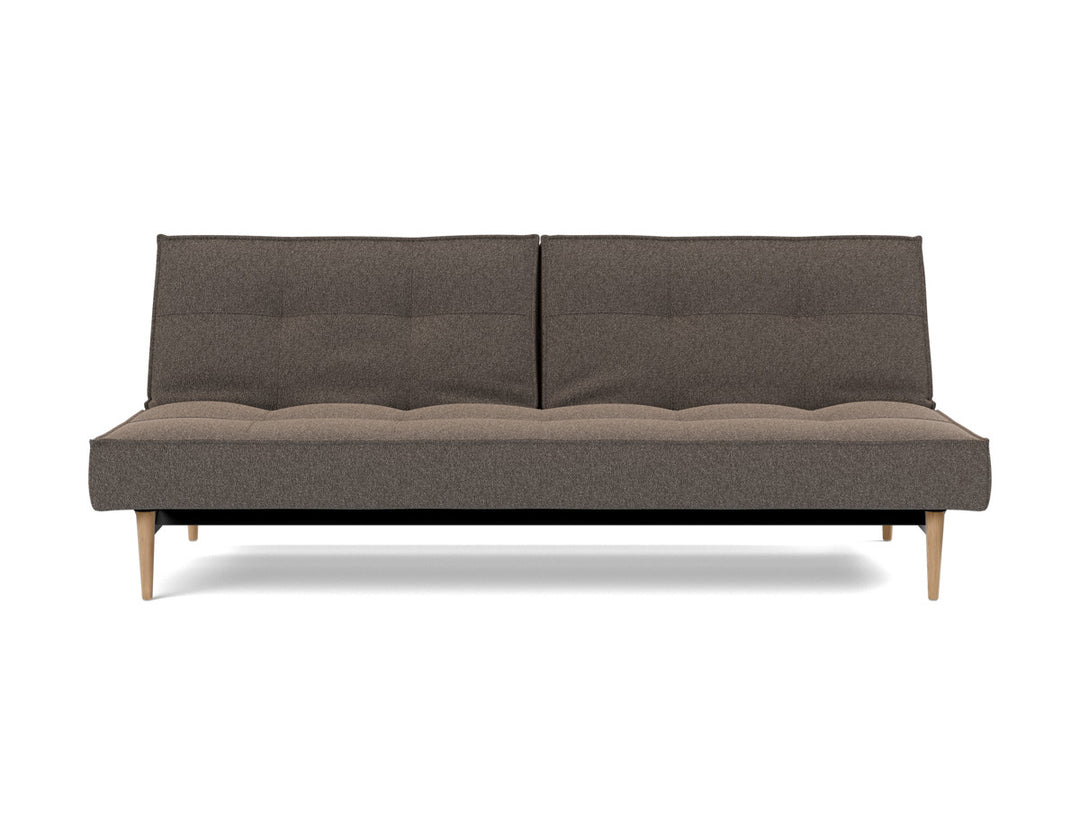 Canapea extensibila Splitback Styletto / lemn natur 115x210cm, tesatura la alegere #material_530-boucl-taupe