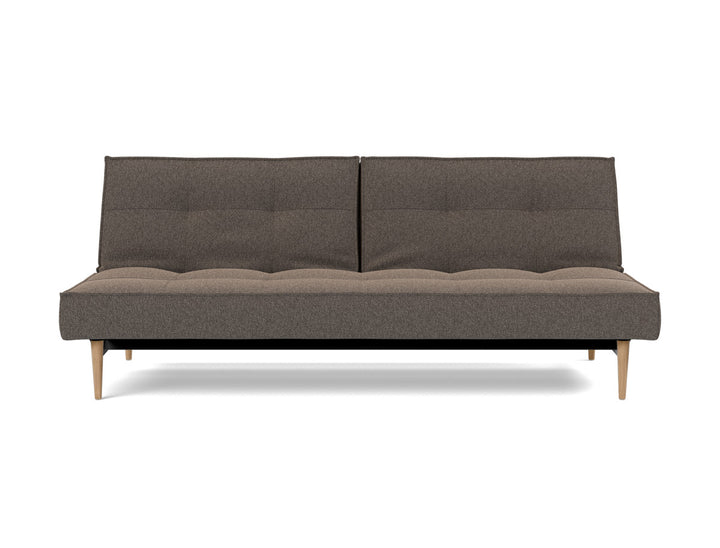 Canapea extensibila Splitback Styletto / lemn natur 115x210cm, tesatura la alegere #material_530-boucl-taupe