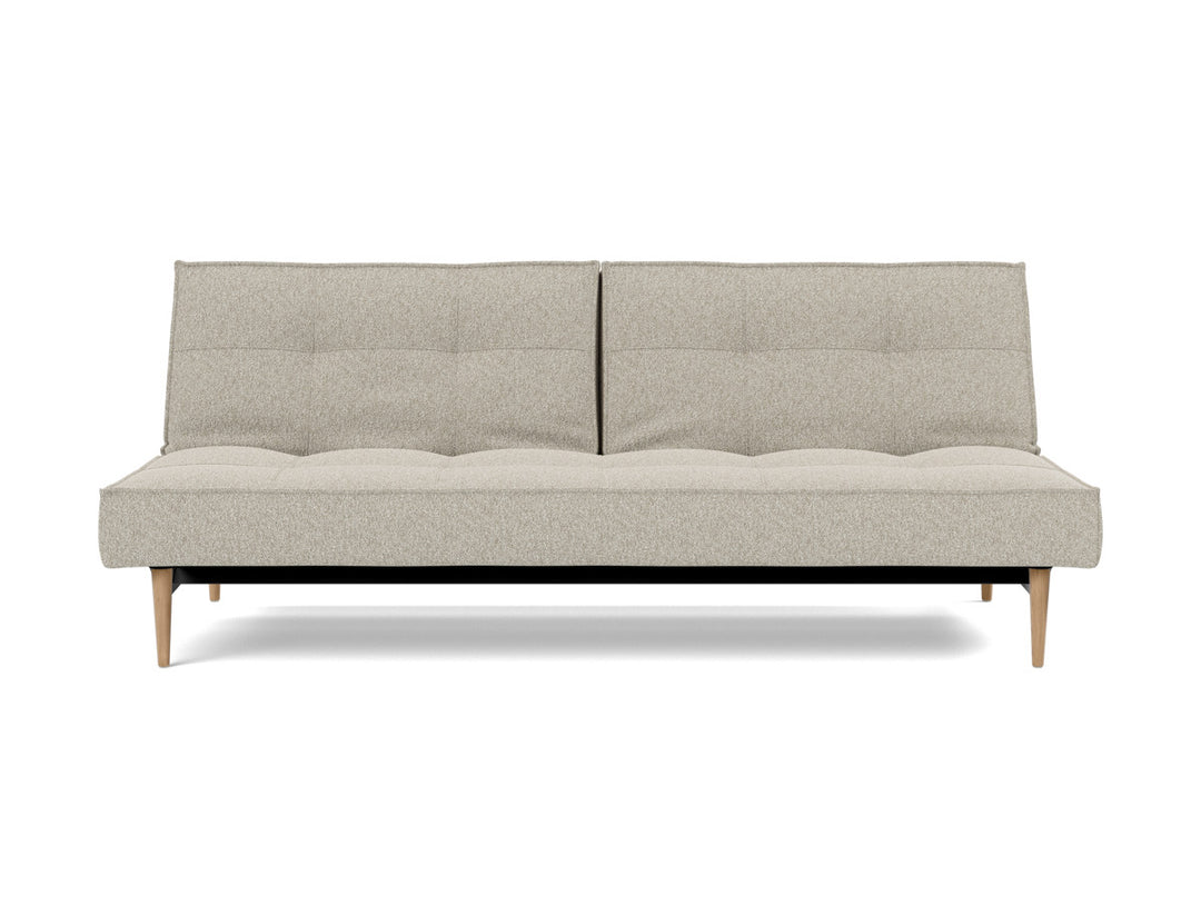 Canapea extensibila Splitback Styletto / lemn natur 115x210cm, tesatura la alegere #material_539-boucl-beige