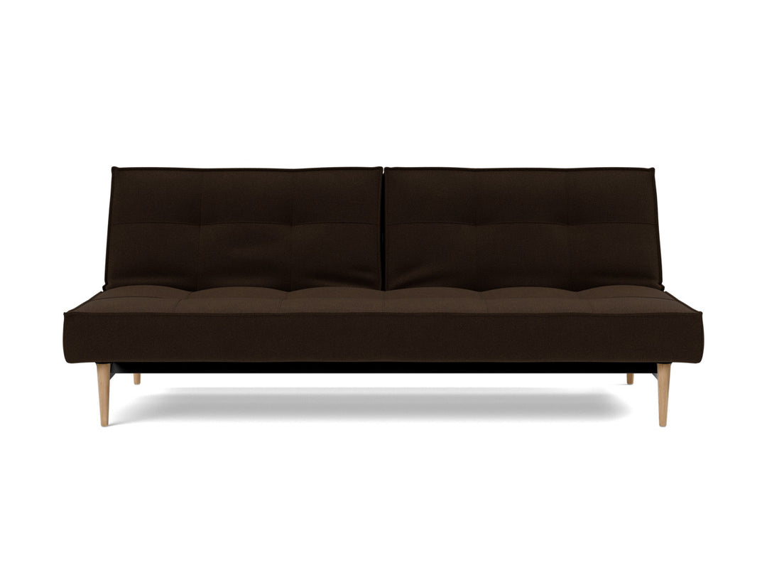 Canapea extensibila Splitback Styletto / lemn natur 115x210cm, tesatura la alegere #material_358-taura-chocco