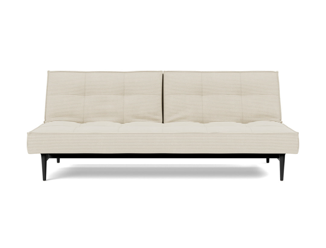 Canapea extensibila Splitback Styletto Black Wood 115x210cm, tesatura la alegere #material_594-corduroy-ivory