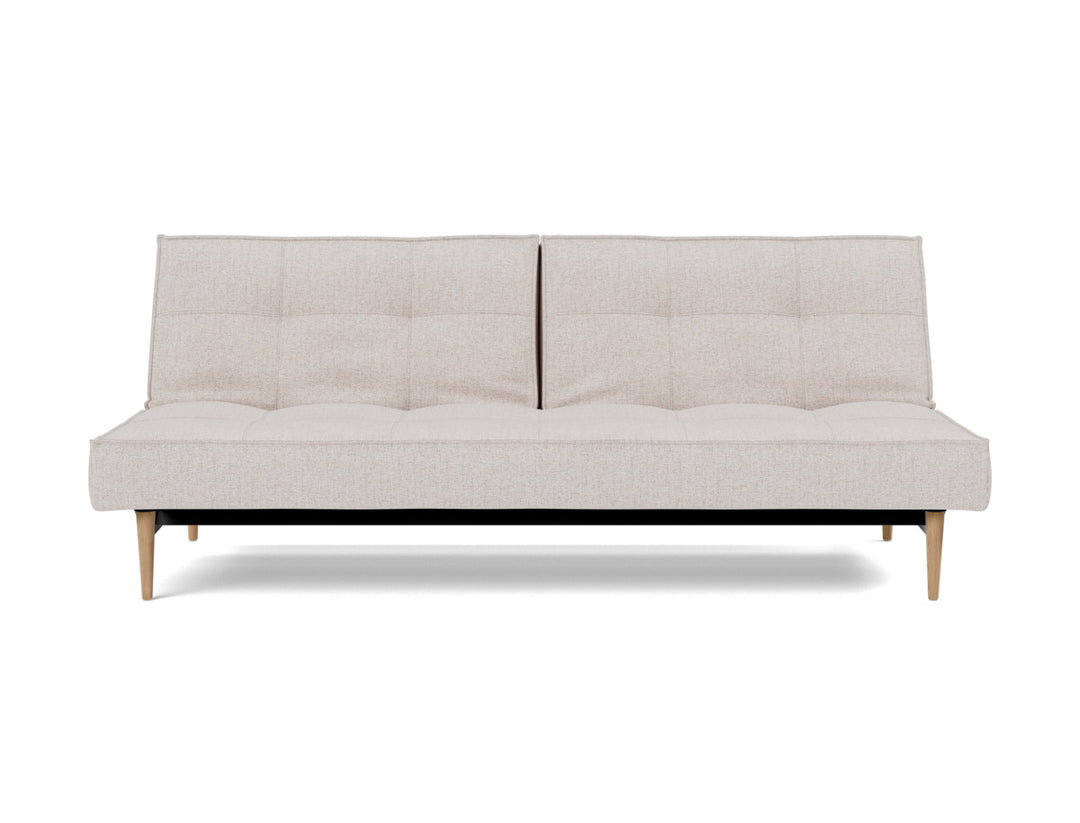 Canapea extensibila Splitback Styletto / lemn natur 115x210cm, tesatura la alegere #material_300-weda-sand