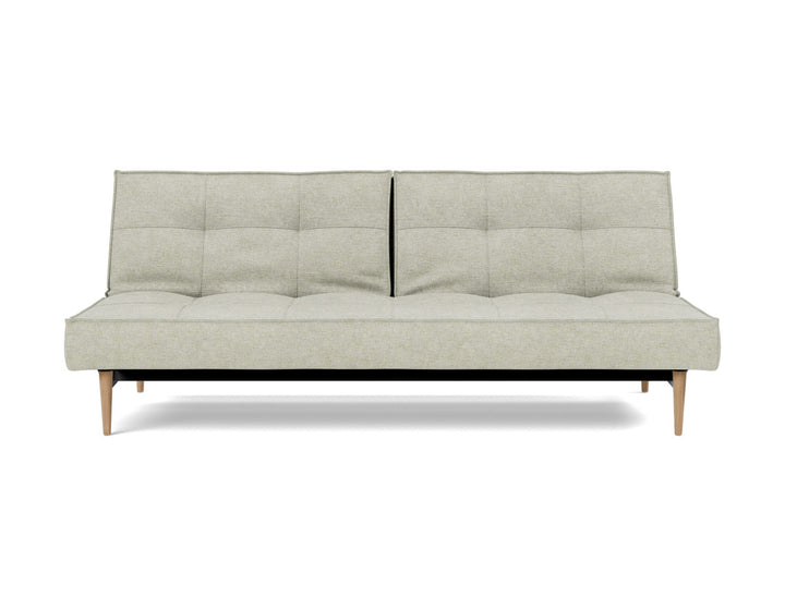 Canapea extensibila Splitback Styletto / lemn natur 115x210cm, tesatura la alegere #material_280-avella-sand