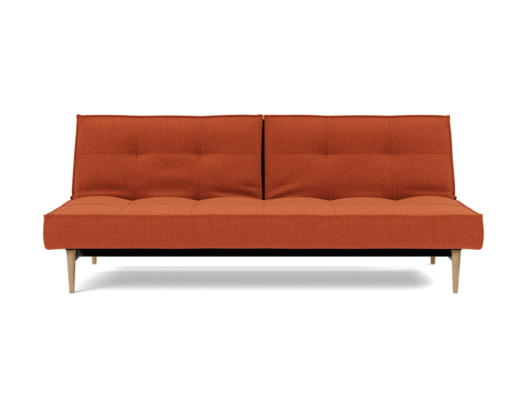 Canapea extensibila Splitback Styletto / lemn natur 115x210cm, tesatura la alegere #material_412-esina-rust-orange