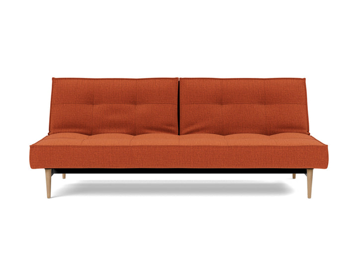 Canapea extensibila Splitback Styletto / lemn natur 115x210cm, tesatura la alegere #material_412-esina-rust-orange