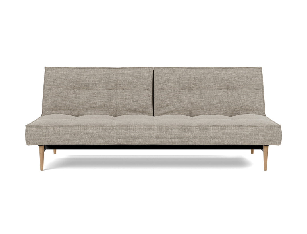 Canapea extensibila Splitback Styletto / lemn natur 115x210cm, tesatura la alegere #material_579-kenya-gravel