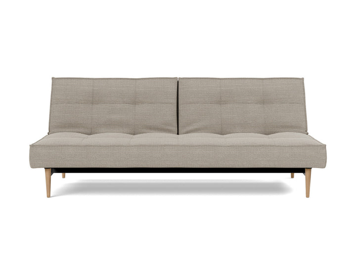 Canapea extensibila Splitback Styletto / lemn natur 115x210cm, tesatura la alegere #material_579-kenya-gravel