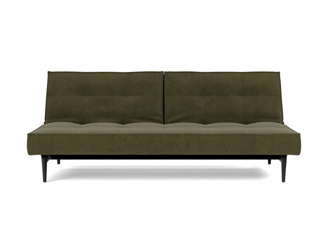 Canapea extensibila Splitback Styletto Black Wood 115x210cm, tesatura la alegere #material_316-cordufine-pine-green