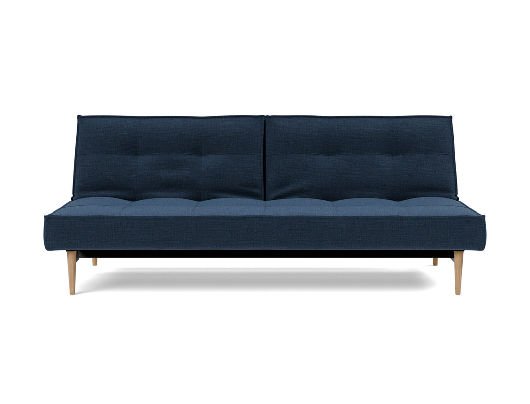 Canapea extensibila Splitback Styletto / lemn natur 115x210cm, tesatura la alegere #material_414-esina-indigo-blue