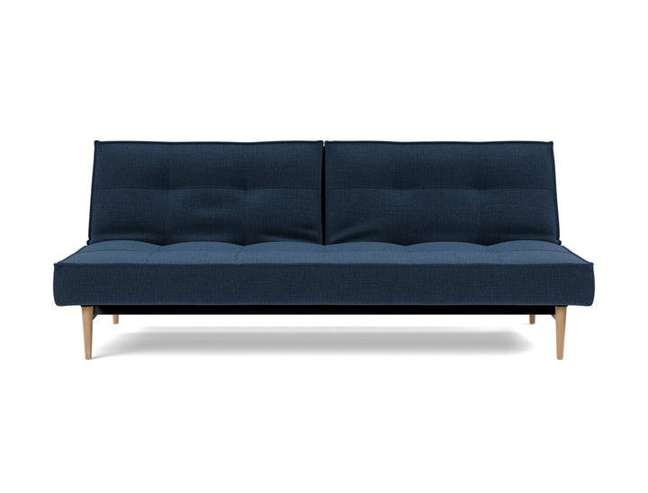 Canapea extensibila Splitback Styletto / lemn natur 115x210cm, tesatura la alegere #material_414-esina-indigo-blue