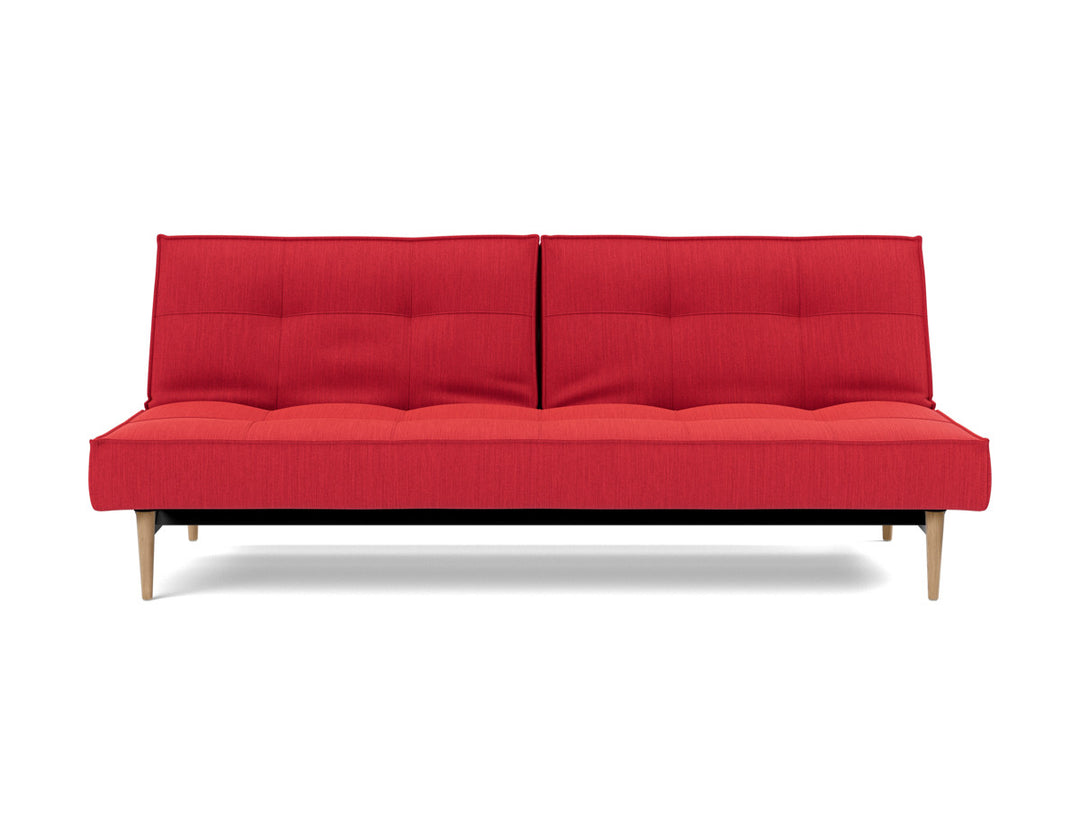 Canapea extensibila Splitback Styletto / lemn natur 115x210cm, tesatura la alegere #material_511-elegance-red