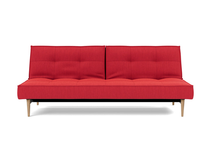 Canapea extensibila Splitback Styletto / lemn natur 115x210cm, tesatura la alegere #material_511-elegance-red