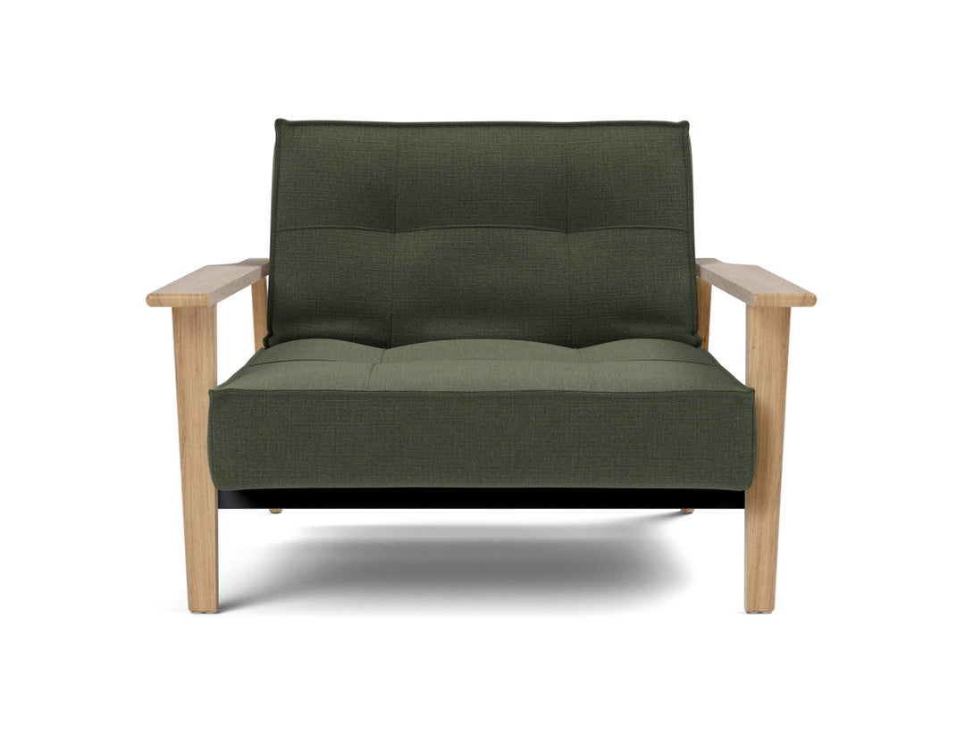 Fotoliu recliner Splitback Frej Oak 115x90cm, tesatura la alegere #material_413-esina-olive-green