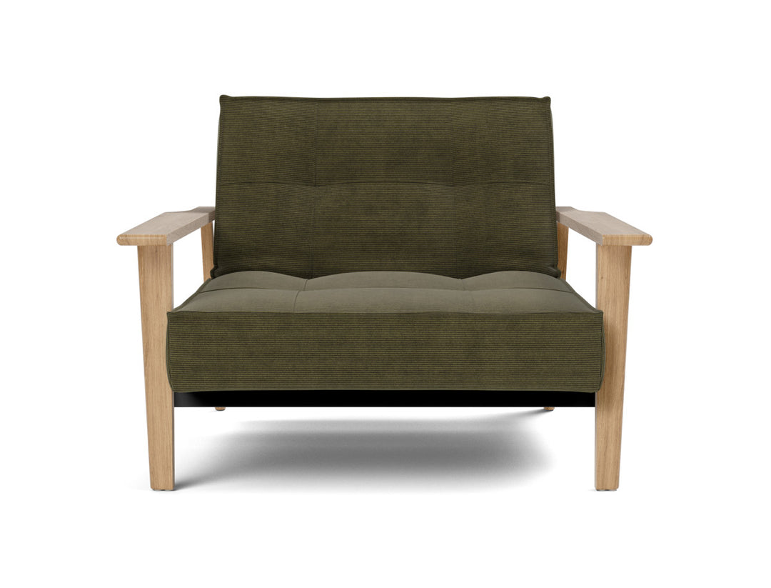 Fotoliu recliner Splitback Frej Oak 115x90cm, tesatura la alegere #material_316-cordufine-pine-green