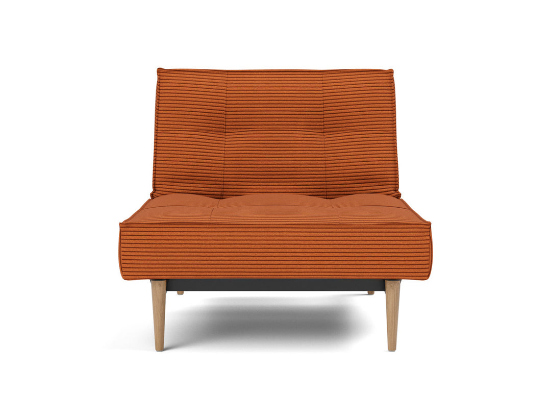 Fotoliu recliner Splitback Light Wood Styletto 115x90cm, tesatura la alegere #material_595-corduroy-burnt-orange