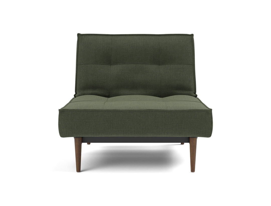 Fotoliu recliner Splitback Styletto Dark Wood 115x90cm, tesatura la alegere #material_413-esina-olive-green