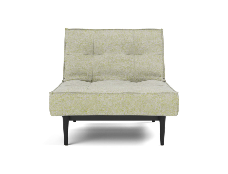 Fotoliu recliner Splitback Styletto Black Wood 115x90cm, tesatura la alegere #material_280-avella-sand