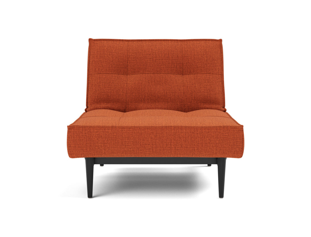 Fotoliu recliner Splitback Styletto Black Wood 115x90cm, tesatura la alegere #material_412-esina-rust-orange